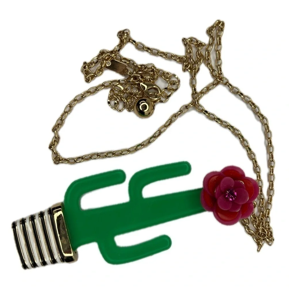 Kate Spade Scenic Route Cactus Acrylic Rare Novelty Necklace
